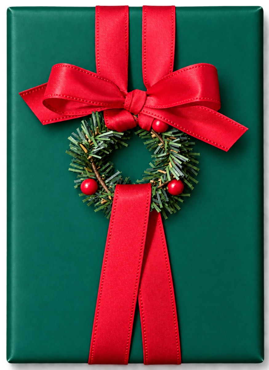 Solid Hunter Green with Wreath